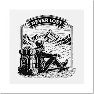 Never Lost - hiking Posters and Art